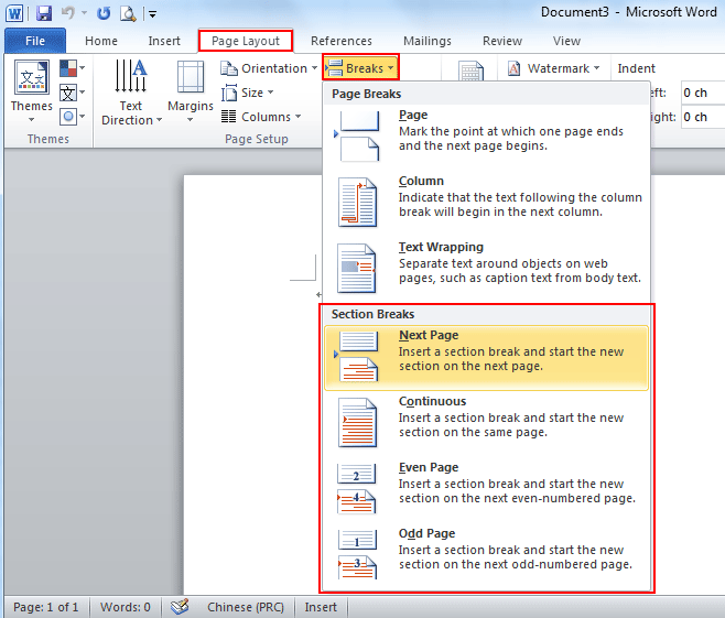 ms word 2011 for mac find and delete section break